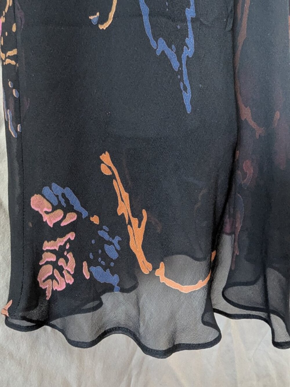 Vintage Ice black floral silk maxi dress - Picture 11 of 11